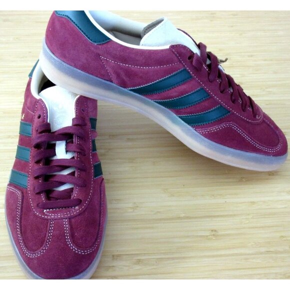 Adidas Men's Gazelle Indoor Suede Shoes Dark Red Green White Sizes NIB JH5403 - Picture 4 of 5